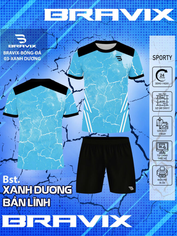 Bộ Quần Áo Bóng Đá Thiết Kế BRAVIX – MÃ BĐ03 – BST VIỆT NAM