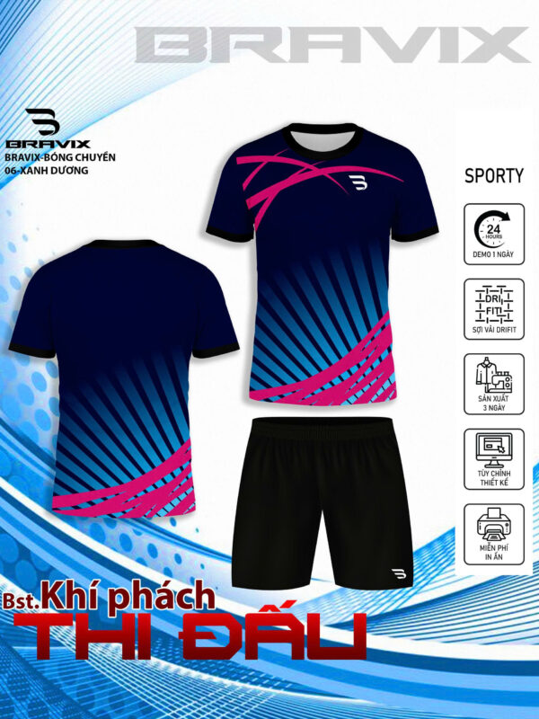 Bộ Quần Áo Bóng Chuyền Thiết Kế BRAVIX – MÃ BC06