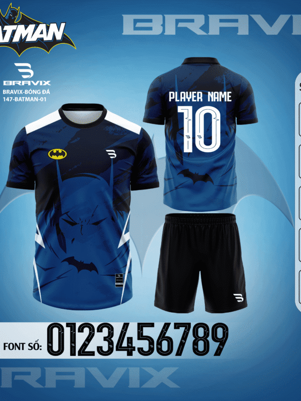 Bộ Quần Áo Bóng Đá Thiết Kế BRAVIX – BST BATMAN