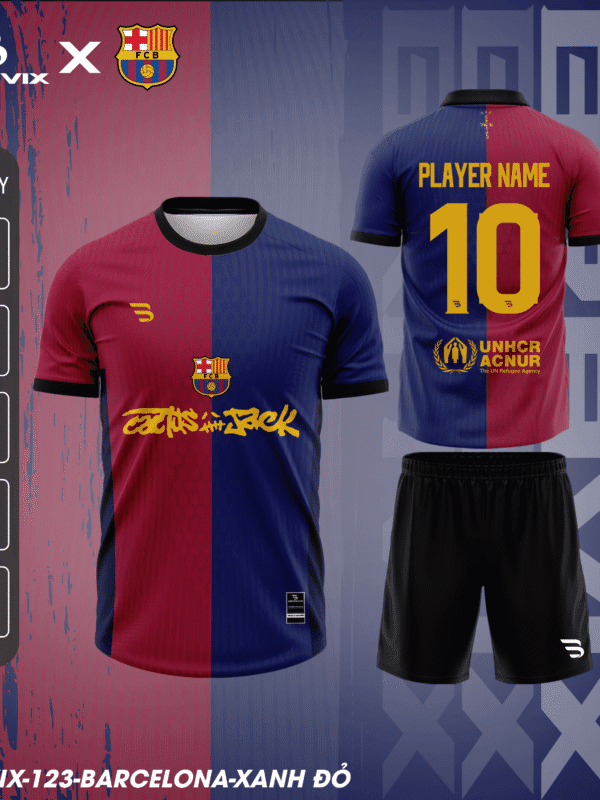 Bộ Quần Áo Bóng Đá Thiết Kế BRAVIX – Mẫu BARCELONA