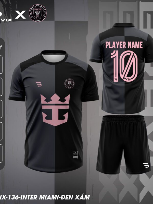 Bộ Quần Áo Bóng Đá Thiết Kế BRAVIX – Mẫu INTER MIAMI