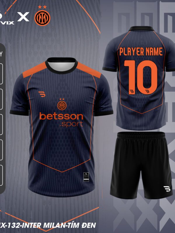 Bộ Quần Áo Bóng Đá Thiết Kế BRAVIX – Mẫu INTER MILAN