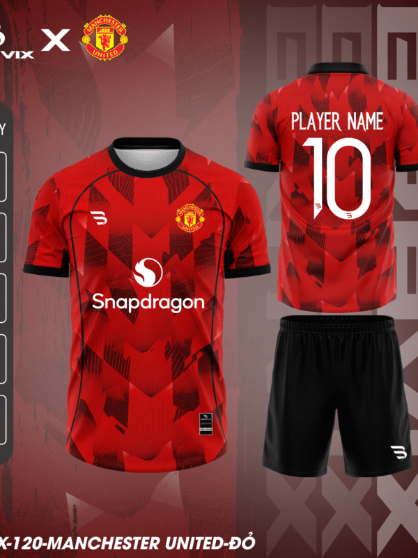 Bộ Quần Áo Bóng Đá Manchester United - Thiết Kế BRAVIX Phong Cách Ngoại Hạng Anh