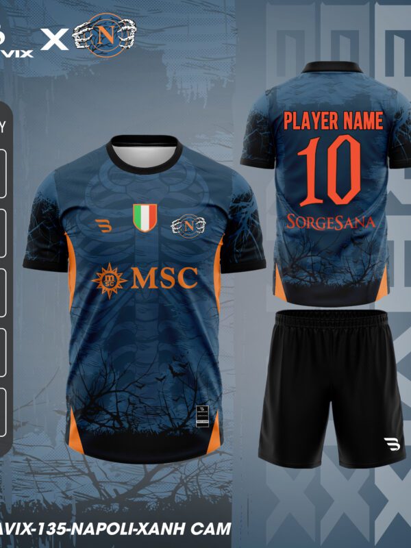Bộ Quần Áo Bóng Đá Thiết Kế BRAVIX – Mẫu NAPOLI