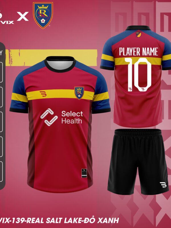 Bộ Quần Áo Bóng Đá Thiết Kế BRAVIX – Mẫu REAL SALT LAKE