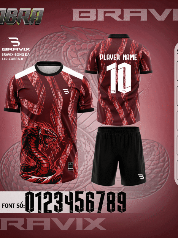 Bộ Quần Áo Bóng Đá Thiết Kế BRAVIX – BST COBRA