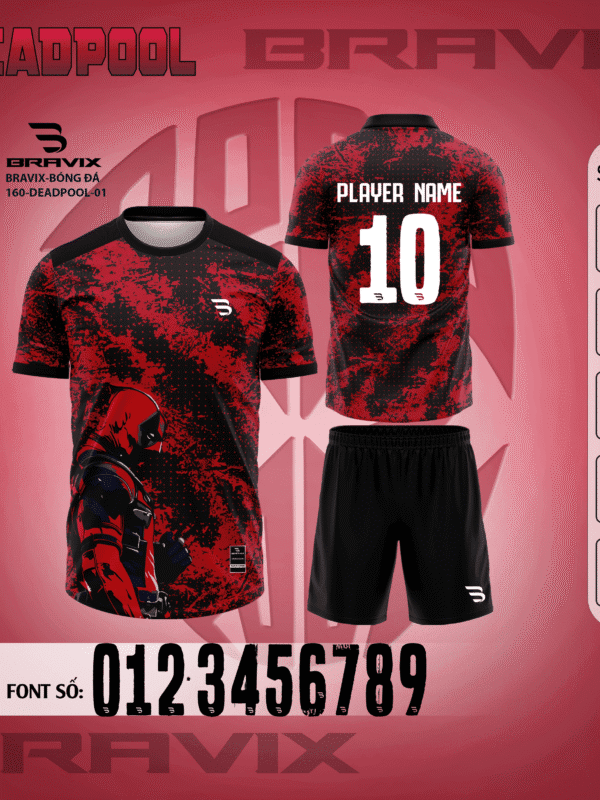 Bộ Quần Áo Bóng Đá Thiết Kế BRAVIX – BST DEADPOOL