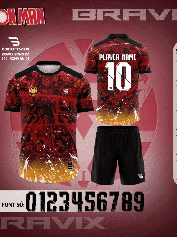 Bộ Quần Áo Bóng Đá Thiết Kế BRAVIX - BST IRON MAN