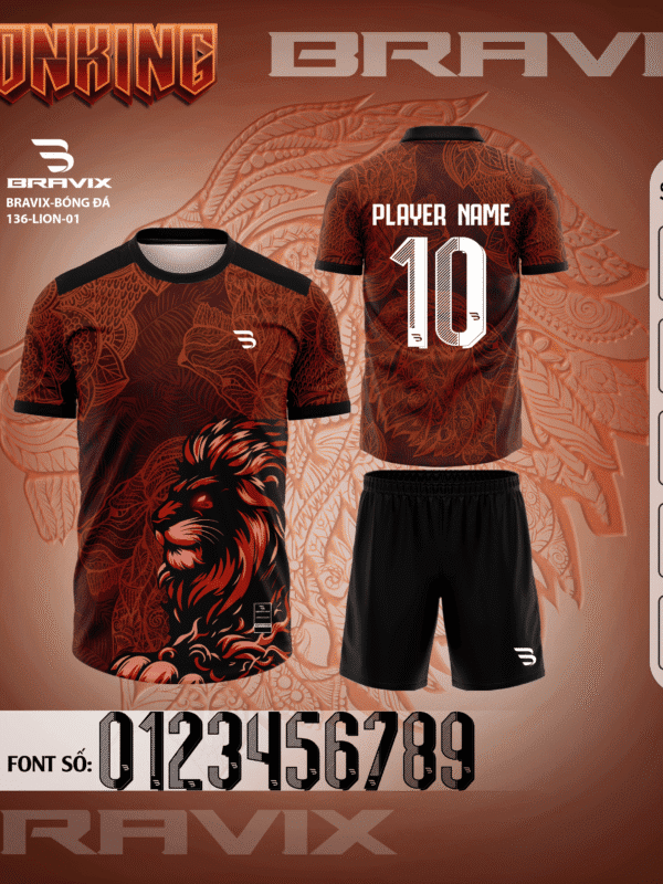 Bộ Quần Áo Bóng Đá Thiết Kế BRAVIX - BST LION KING