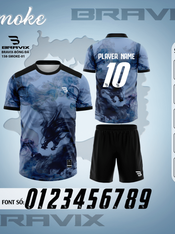 Bộ Quần Áo Bóng Đá Thiết Kế BRAVIX – BST SMOKE
