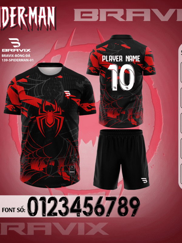 Bộ Quần Áo Bóng Đá Thiết Kế BRAVIX -  BST SPIDER-MAN