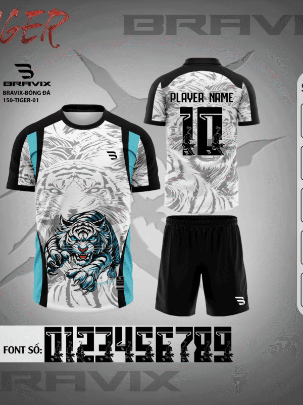 Bộ Quần Áo Bóng Đá Thiết Kế BRAVIX – BST TIGER
