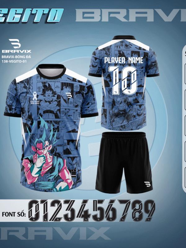 Bộ Quần Áo Bóng Đá Thiết Kế BRAVIX  - BST VEGITO - DRAGON BALL