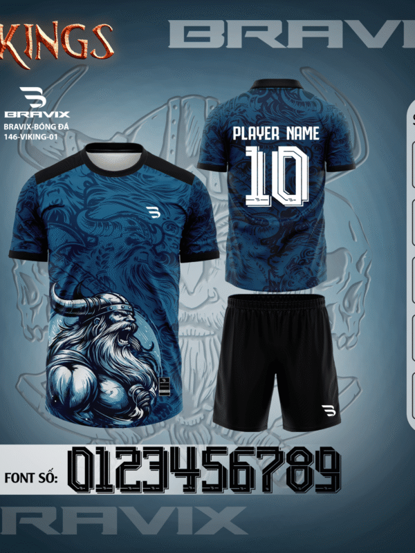 Bộ Quần Áo Bóng Đá Thiết Kế BRAVIX – BST VIKINGS