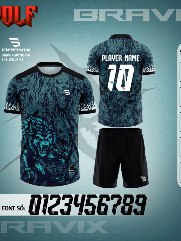Bộ Quần Áo Bóng Đá Thiết Kế BRAVIX – BST WOLF