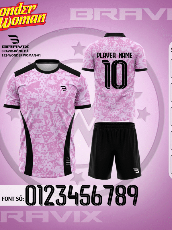 Bộ Quần Áo Bóng Đá Thiết Kế BRAVIX – BST WONDER WOMAN