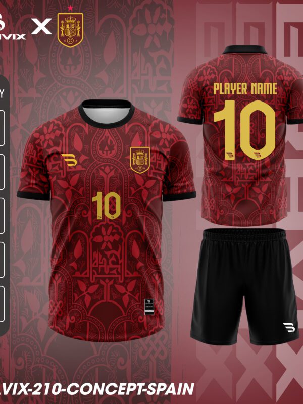 Áo Bóng Đá Concept Tây Ban Nha – Roja Heritage Edition | Bravix Collab