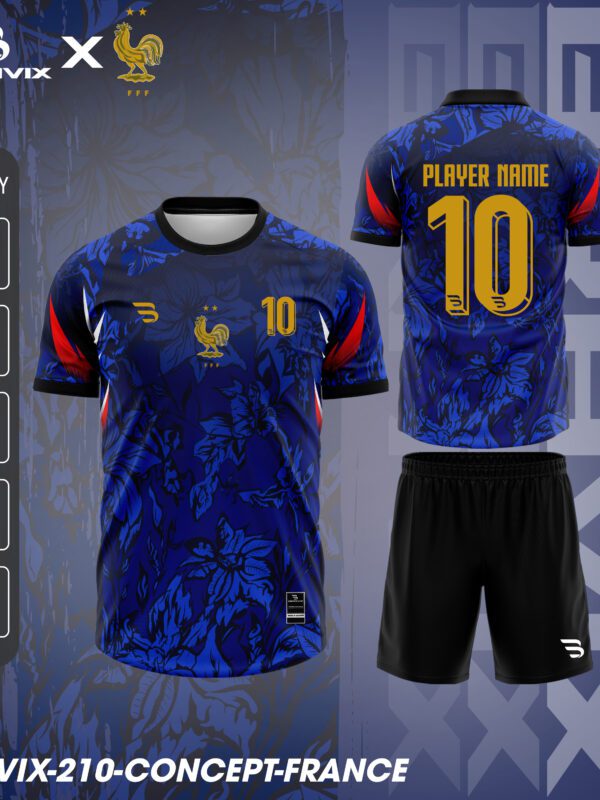 Áo Bóng Đá Concept Pháp – Blue Flora Edition | Bravix Collab