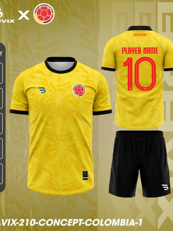 Áo Bóng Đá Concept Colombia – Yellow Heritage | Bravix Collab