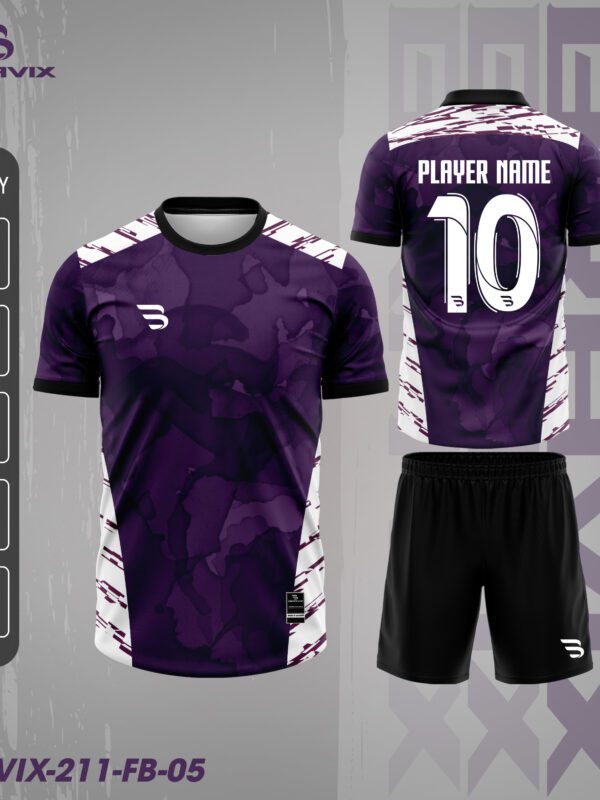 Áo Bóng Đá Bravix FB-05 | Thiết Kế Urban Camo Tím Hiện Đại