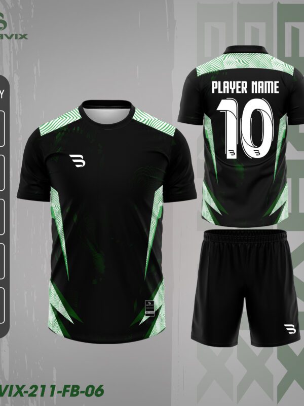Áo Bóng Đá Bravix FB-06 | Thiết Kế Lightning Xanh Đen Mạnh Mẽ