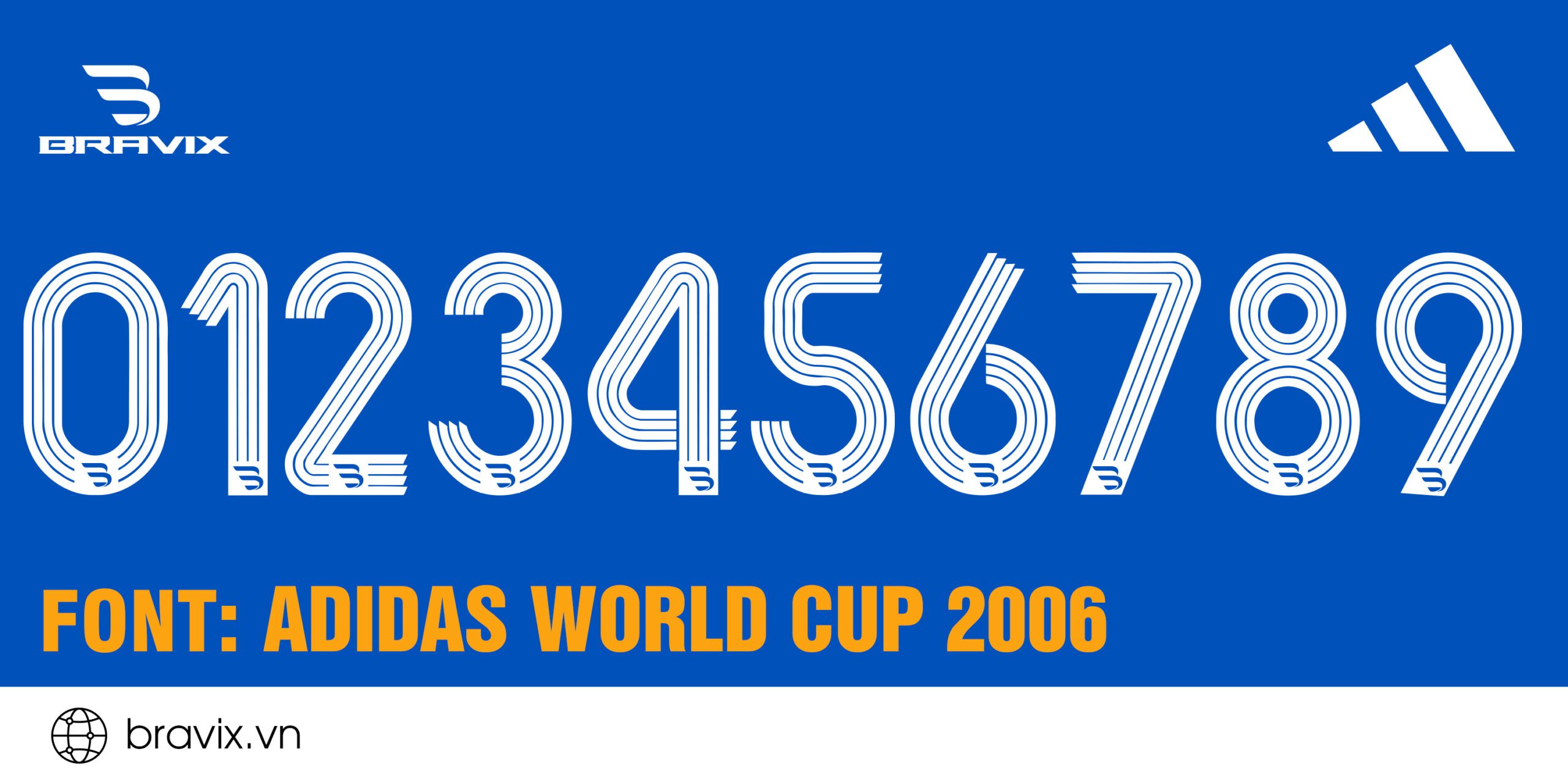 Font số Adidas World Cup 2006 - Bravix