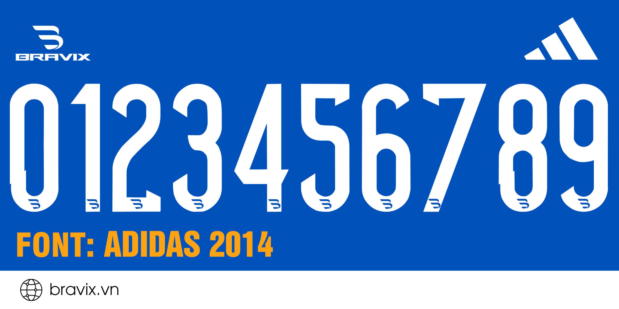 Font số Adidas 2014 - Bravix