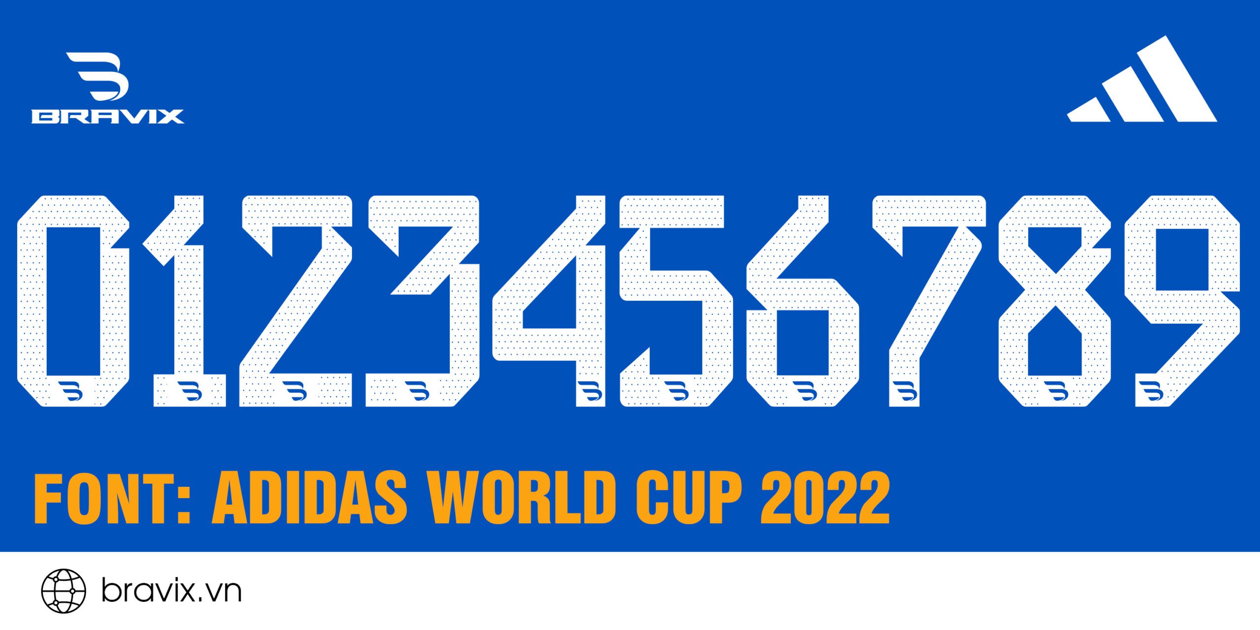 Font số Adidas World Cup 2022 - Bravix