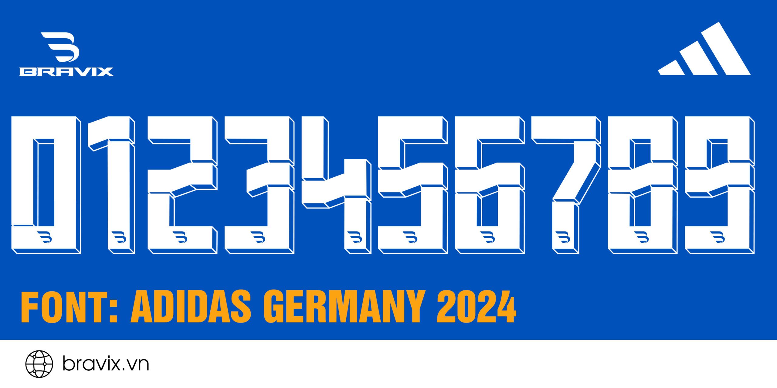 Font số Adidas Germany 2024 - Bravix
