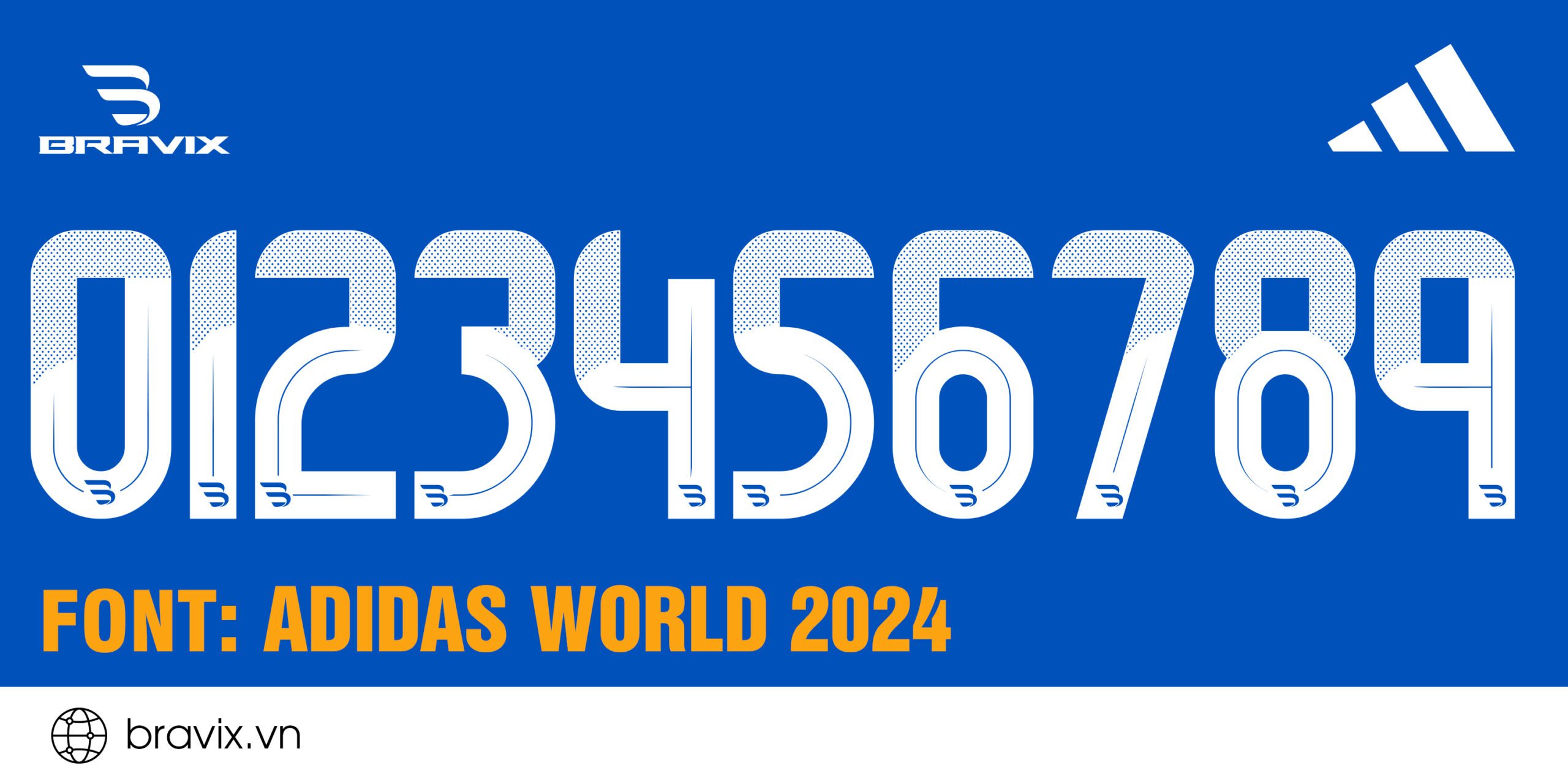Font số Adidas World 2024 - Bravix