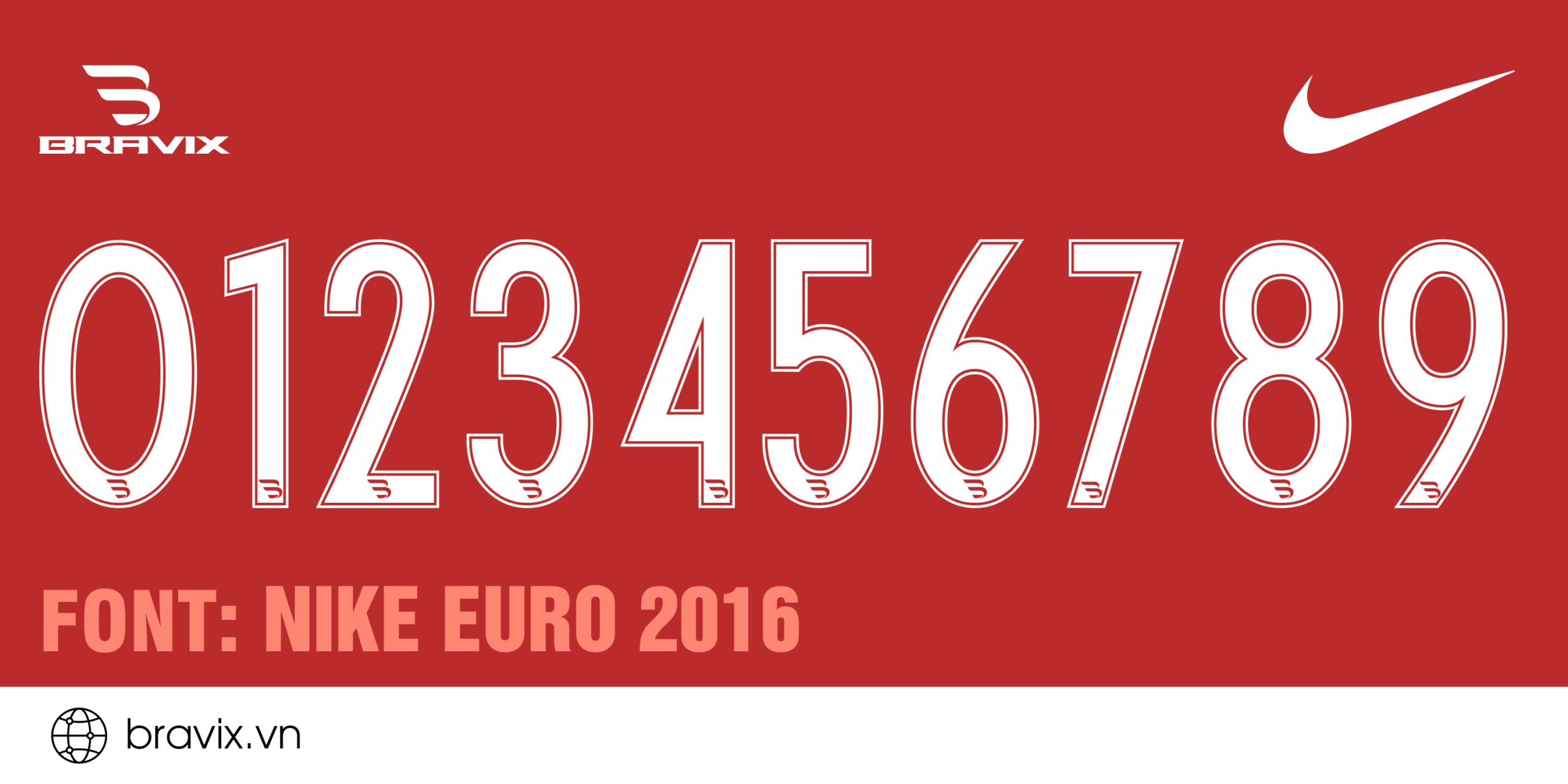 Font số Nike Euro 2016 - Bravix