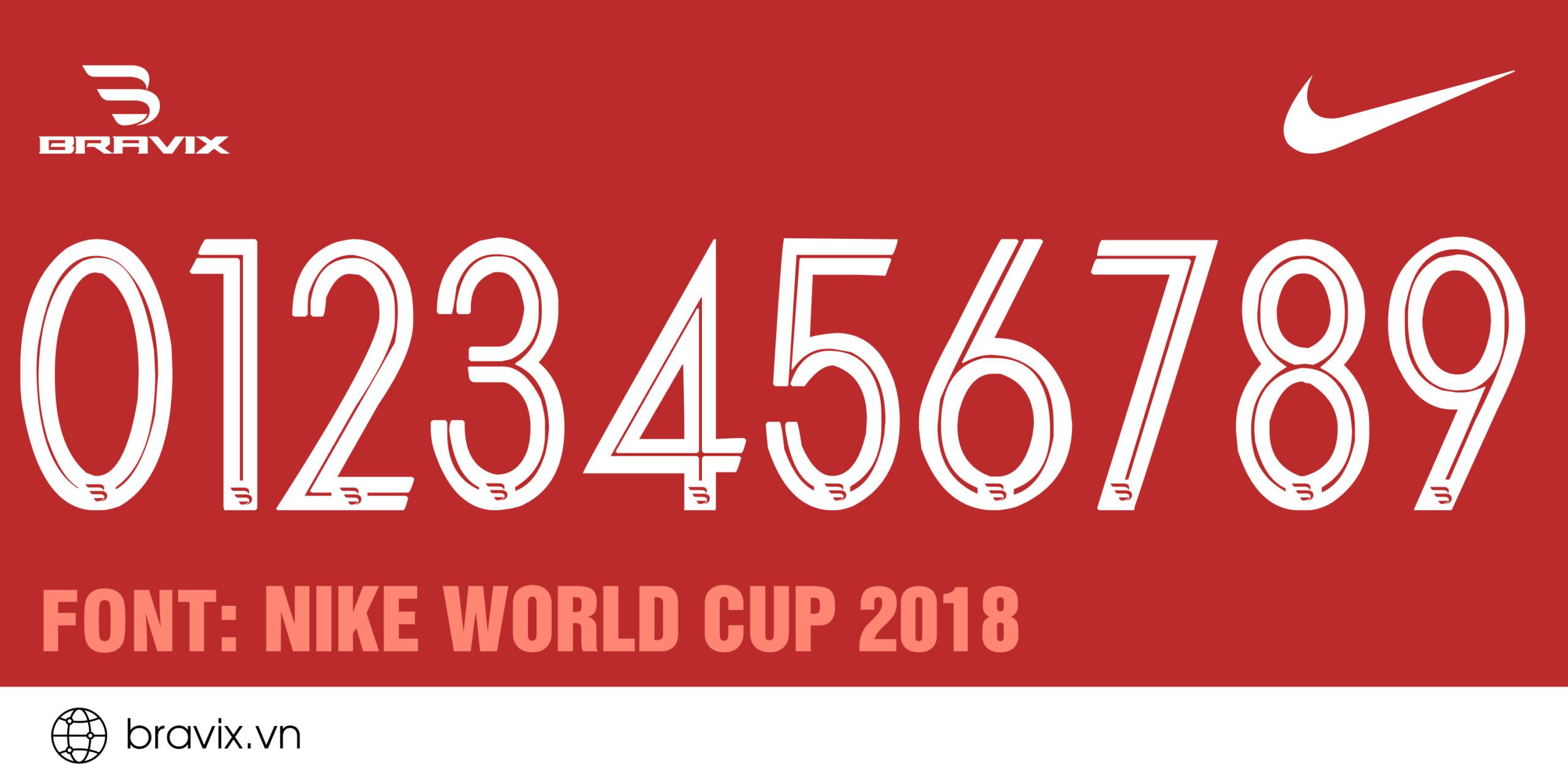 Font số Nike 2018 - Bravix