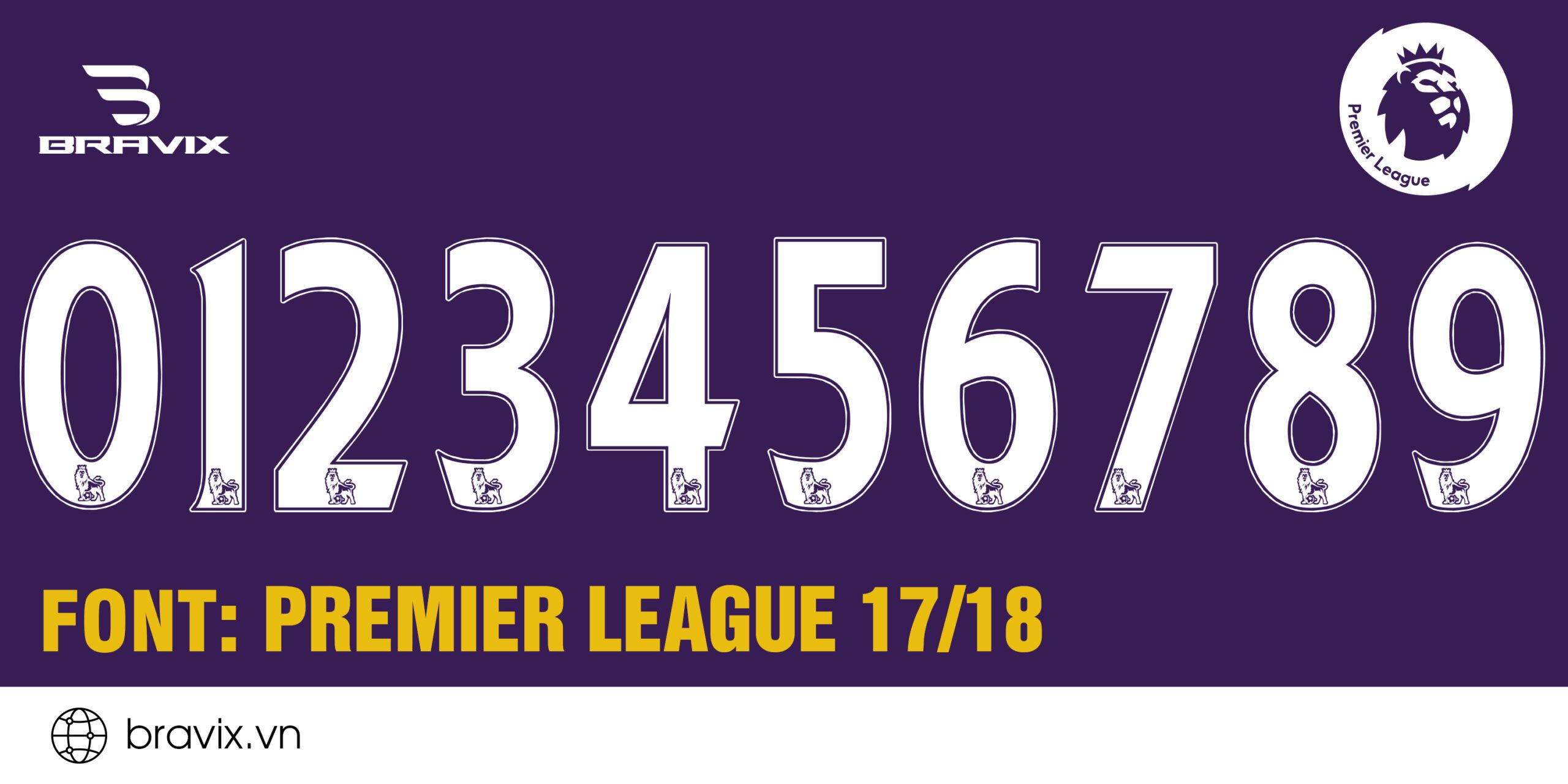 Font số Premier League 2018 - Bravix