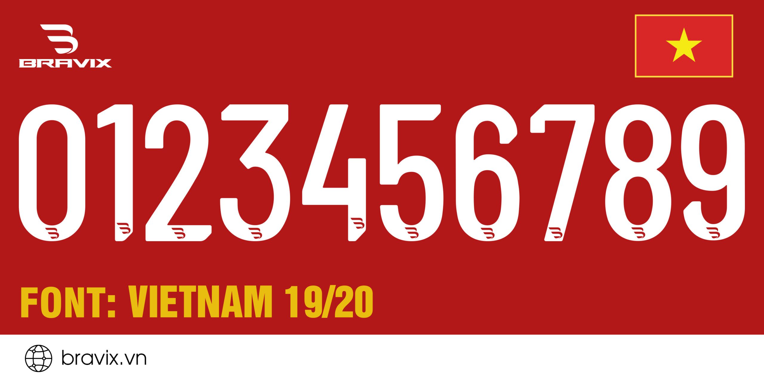 Font số Vietnam 2019 - Bravix