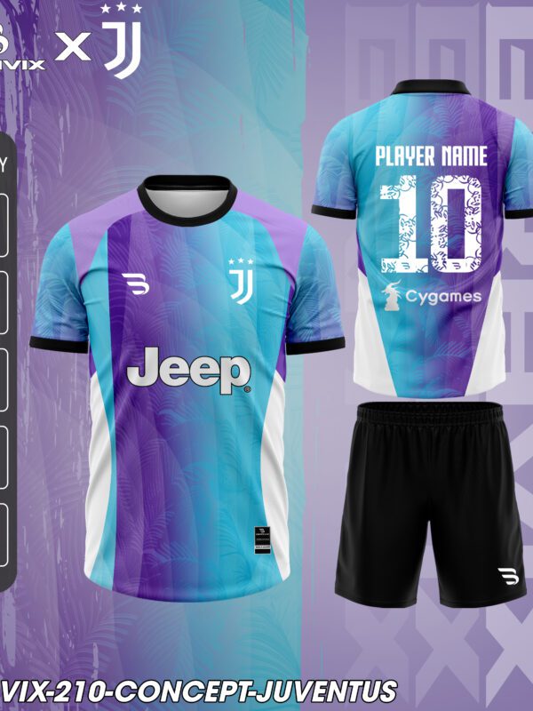 Áo Bóng Đá Concept Juventus Xanh Tím | Bravix Collab Collection