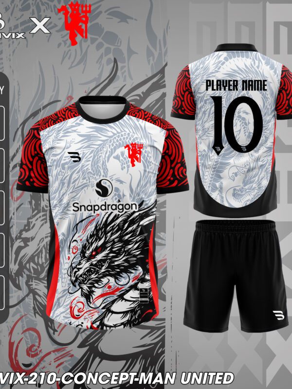 Áo Bóng Đá Concept Man United Trắng Đỏ | Bravix Collab Collection
