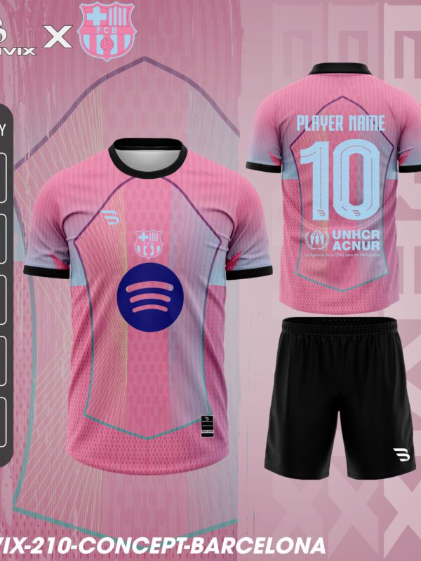 Áo Bóng Đá Concept Barcelona Hồng Xanh | Bravix Collab Collection