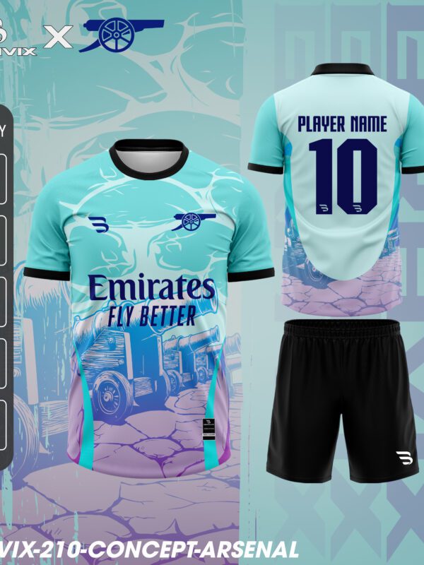 Áo Bóng Đá Concept Arsenal Xanh Ngọc | Bravix Collab Collection
