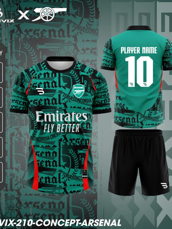 Áo Bóng Đá Concept Arsenal Xanh Lá | Bravix Collab Collection