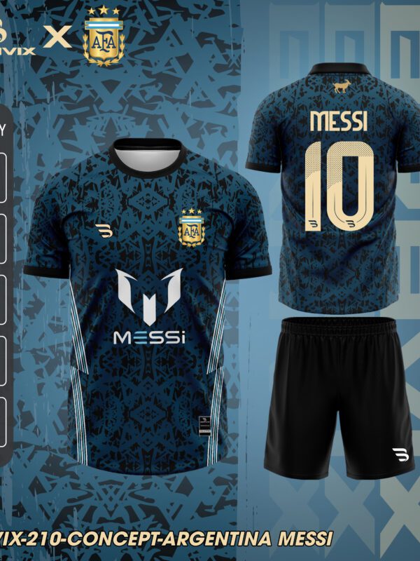 Áo Bóng Đá Concept Argentina Messi Xanh Đậm | Bravix Collab Collection