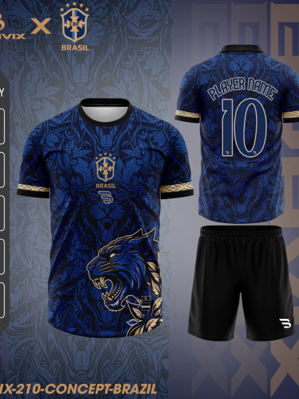 Áo Bóng Đá Concept Brazil Xanh Hoàng Gia | Bravix Collab Collection