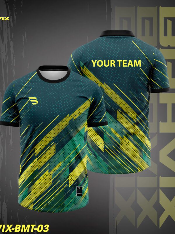 Áo Cầu Lông BRAVIX BMT-03 | Thiết Kế Xanh Đậm Vàng Năng Động