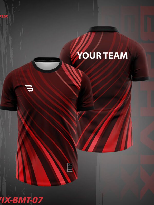 Áo Cầu Lông BRAVIX BMT-07 | Thiết Kế Đỏ Đen Hiệu Ứng Tốc Độ