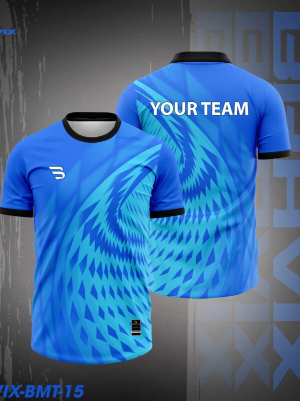 Áo Cầu Lông BRAVIX BMT-15 | Thiết Kế Xanh Graphic Spiral Hiện Đại