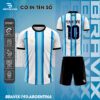 Áo bóng đá không logo thiết kế riêng Bravix Argentina - có sẵn giao ngay