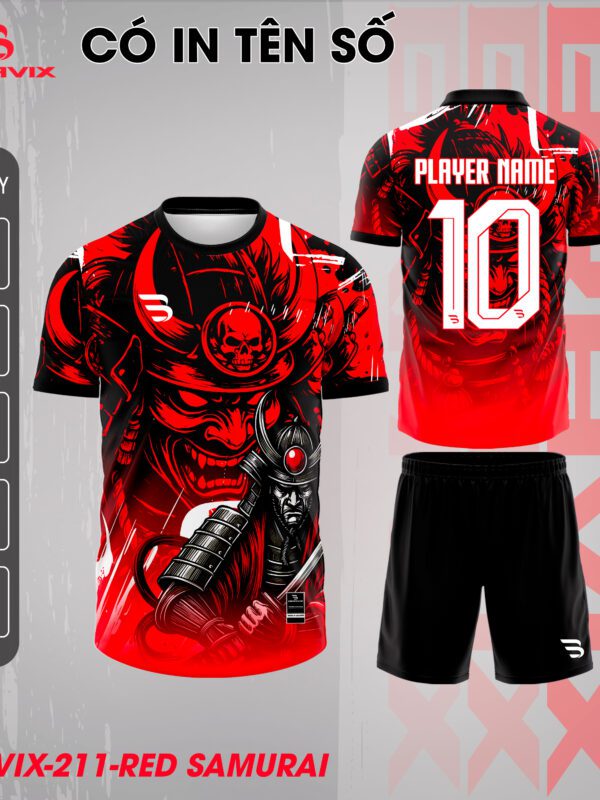 Áo bóng đá thiết kế riêng Bravix Concept Red Samurai - có sẵn giao ngay