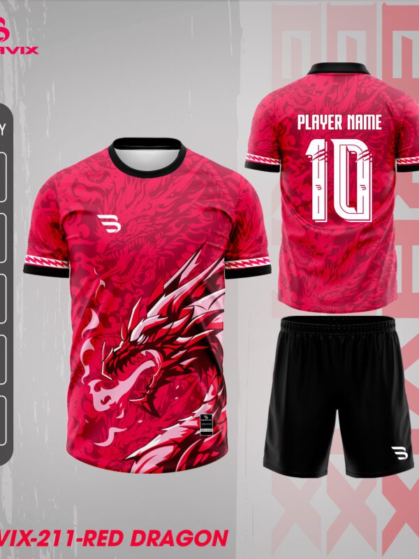 Áo bóng đá thiết kế riêng Bravix Concept Red Dragon - có sẵn giao ngay